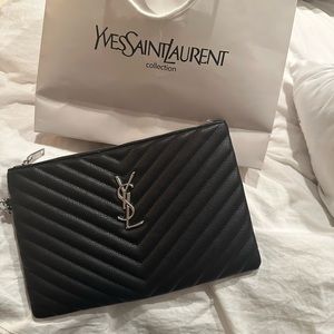 Black Saint Laurent Pouch Clutch